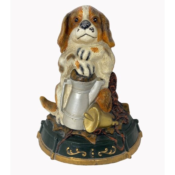 vintage Three Hands Corp Painted Cast Iron Beagle Dog Doorstop 9.5" over 4 lbs - Picture 1 of 8